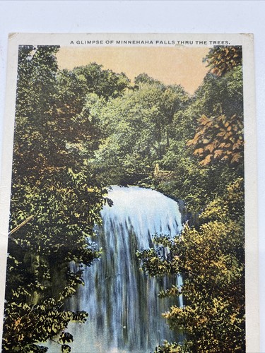 1919 Bloom Bros Co Minnehaha Falls Postkarte handgetönt - Bild 2 von 8