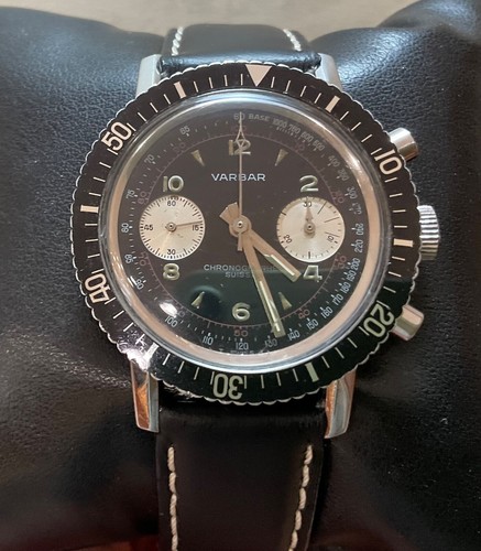 Varbar cronografo valjoux 92,diametro cassa 38mm esclusa corona - Foto 7 di 15