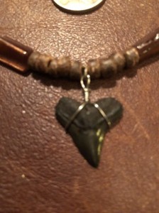 Vintage Shark Tooth Necklace Abalone MOP Heishi Summer Beach Surfer 18