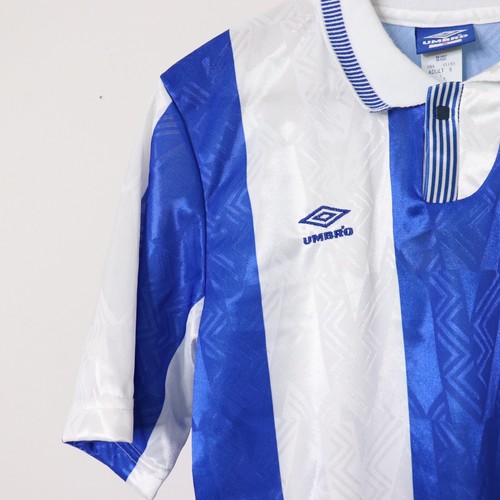 Vintage 90's Umbro Blue White Striped Soccer Jersey Shirt Men's S USA Made NOS - Picture 3 of 9