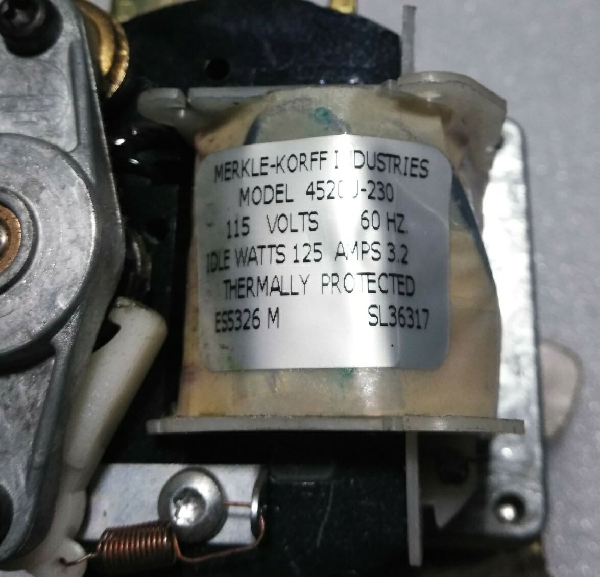 Merkle-Korff Industries Gear Motor 115v 60Hz 125W 3.2A For