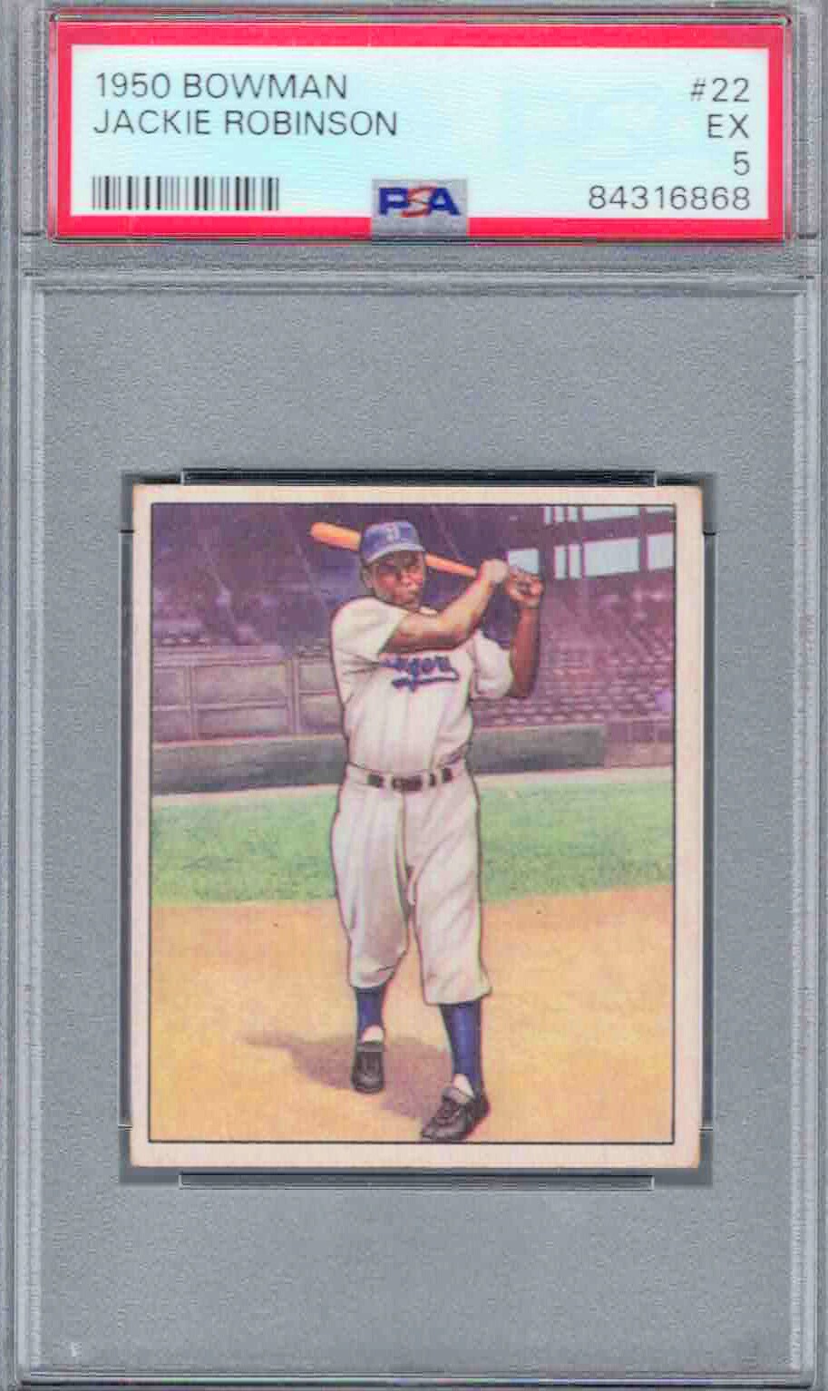 1950 Bowman #22 Jackie Robinson HOF Brooklyn Dodgers - PSA 5 EX