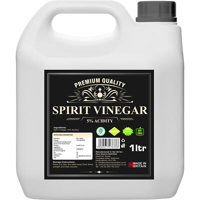 Distilled White Spirit Vinegar 5% Acidity 1Litre for Cleaning/ Pickling