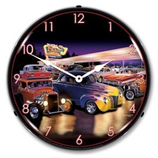 BRUCE KAISER - Burger Bobs, Lighted Backlit LED Wall Clock Free Shipping