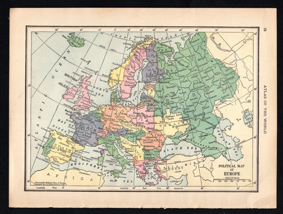 Mapa de África de 1923 de "Lucha" para colonizar África a la "Shuffle" después de W W 1 Foto 2 de 4