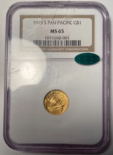 1915-S Panama Pacific Exposition Gold Dollar Commemorative NGC MS65 CAC