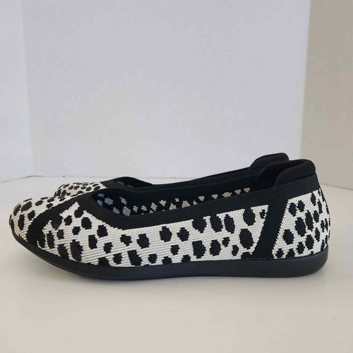 Clarks womens Carly Wish Ballet Flat, White/Black Interest Knit, 6 US - Bild 4 von 8