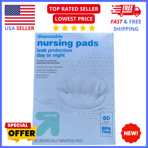 60x Nursing Pads – Ultra-Absorbent Breastfeeding Protection, Day & Night Comfort