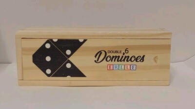 Double Six 6 Professional Dominoes Game Set 28 Piece Domino Tiles in Wooden Case