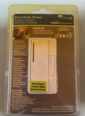 Cooper Wiring Smart Master Dimmer w/ Preset Multi-Way AIM06-W-K White Color