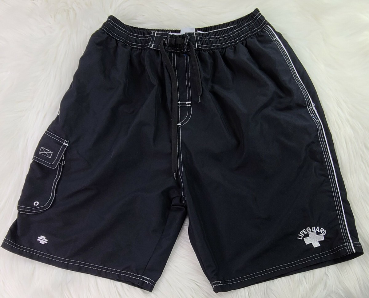 LIFEGUARD BLACK Men's Swim Shorts MESH 24W | eBay