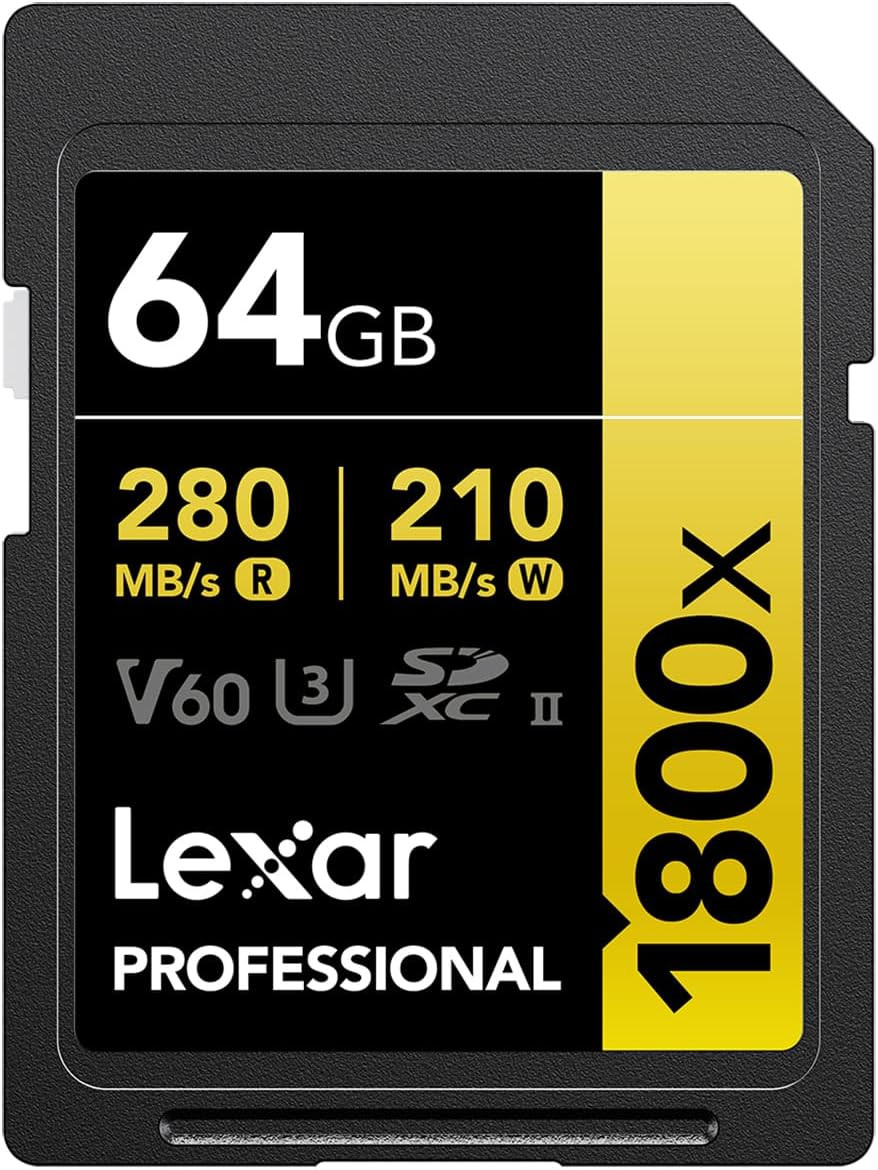 Professional 1800X SDXC UHS-II Gold Series Memory Card with 4K Video Transfer an