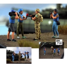 Homemade 1/72 Ukrainian War Correspondent Interview Team 4-Person Finished Model