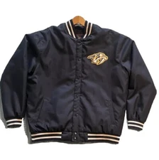 Nashville Predators Preds Logo Bomber Jacket Navy 2xl XXL JH Design Mens Coat