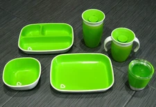 6 Green MUNCHKIN LOT Suction Bowl Plate Tray 360 Miracle Cups Toddler BPA Free