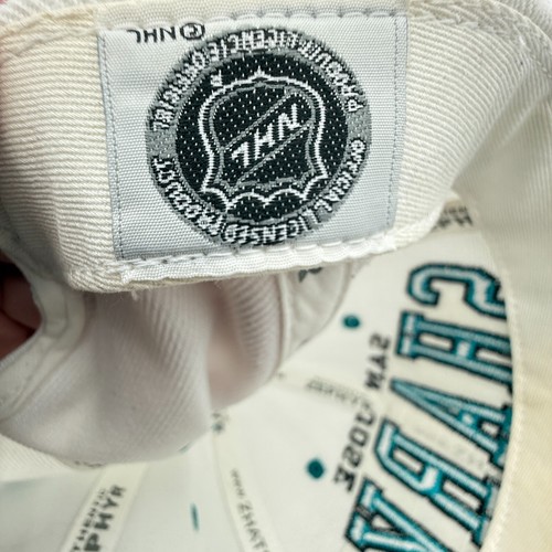 Cappello berretto hockey San Jose Sharks Zephyr NHL bianco acqua snapback regolabile - Foto 9 di 9