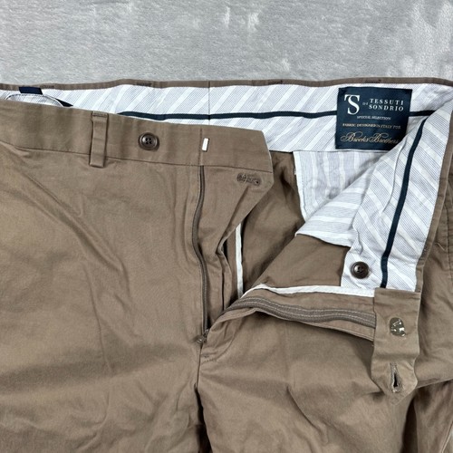 Brooks Brothers 1818 Tessuti Di Sondrio Pants Mens 37 Light Brown Milano Chino - Picture 5 of 13