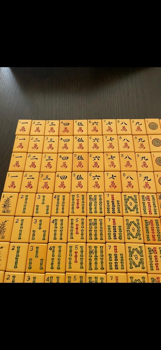 Jeu De Mah-jong Vintage Bakélite Jaune Caramel - 148 Pièces, Années 1940, Rare
