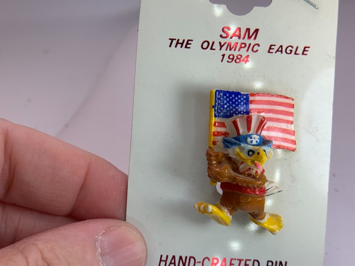 vintage 1984 Los Angeles Olympic Games 22x34 Sam the Eagle USA Torch poster New