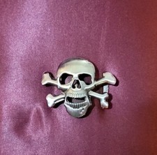 Metal Skull and Crossbones Belt Buckle