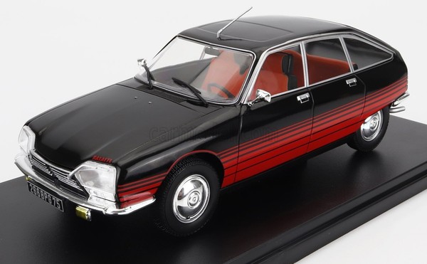 Modellauto Statisch Hachette Citroen Gs Basalte 1978 Schwarz Rot Massstab 1/24-image