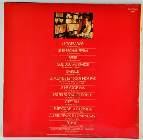 CHARLES AZNAVOUR - Volume 6 - Reste - LP Barclay France - Picture 2 of 8