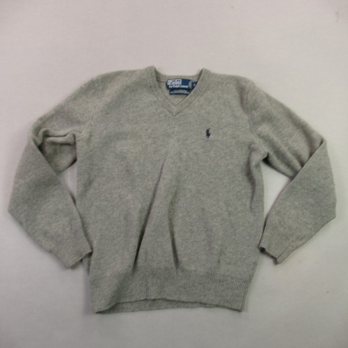 Polo Ralph Lauren Sweater Girls Small Long Sleeve Pullover Wool Gray
