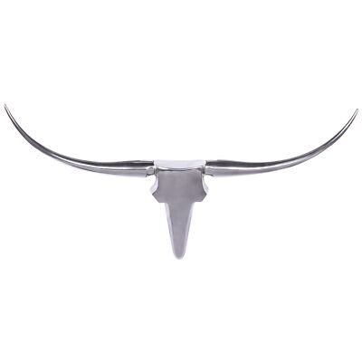 FineBuy Deko Geweih Bull ''L'' Aluminium Deisgn Hörner 125 cm Wanddekoration Neu