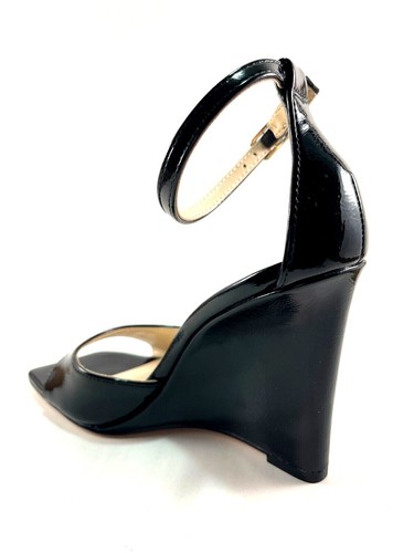 Jessica Simpson Leehi Black Patent High Wedge Dress Square Open Toe Sandal - Picture 7 of 8