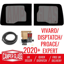 2020+ Pair of Vivaro Rear Barn Door Privacy Windows & Fitting Kit
