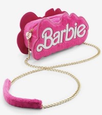 Barbie Movie Logo Fuzzy Mini Crossbody Bag Nwt
