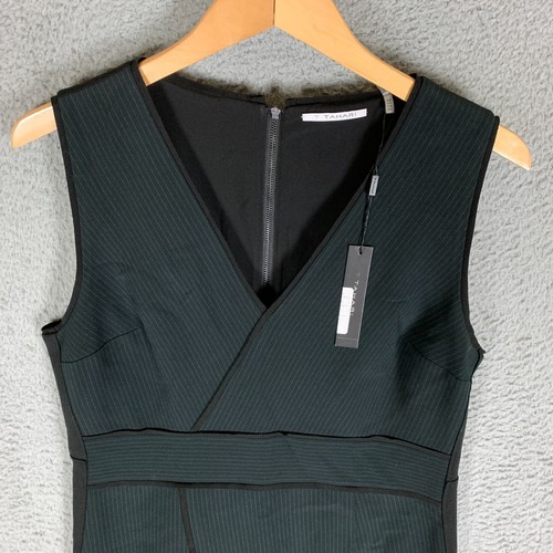 Tahari Dolce Dress Sheath Size 12 Black Sleeveless Striped Work Career NWT $128 - Picture 2 of 16
