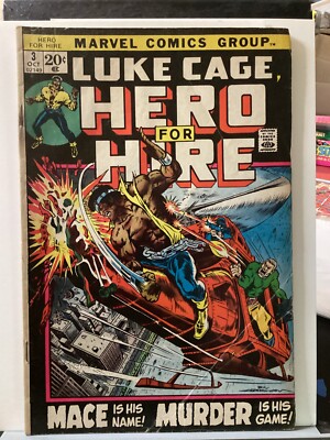 LUKE CAGE HERO FOR HIRE #3 MARVEL 1972 LUKE 3rd APPEARANCE / 1st GIDEON MACE