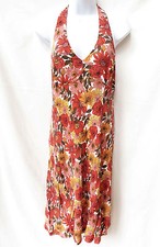 ANN TAYLOR LOFT Petites Womens Floral Pink Halter Summer Dress 6P
