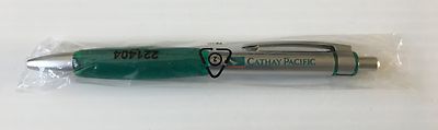 Cathay Pacific PEN anklickbarer Biro Kugelschreiber Fluggesellschaft Flugzeug Hongkong grün China