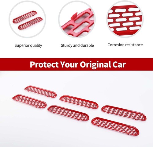 6X Front Grille Inserts Mesh Grill Frame Trim Covers Decor for Ford Bronco 2021+ - Picture 9 of 16