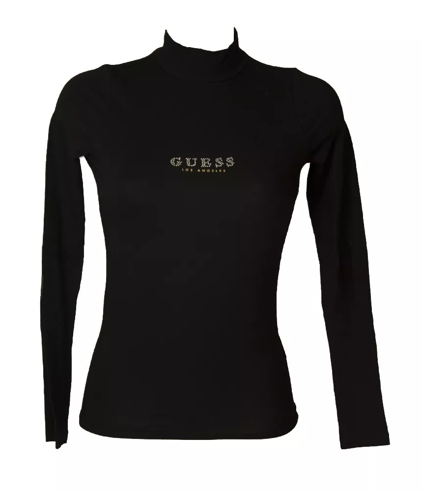 Guess mock clearance neck logo tee