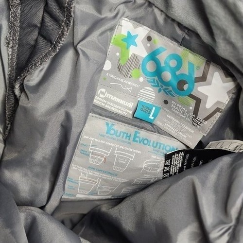 686 Youth Girls Large NWT Gunmetal Grey Snowboarding Insulated Snow Pants - Picture 5 of 6
