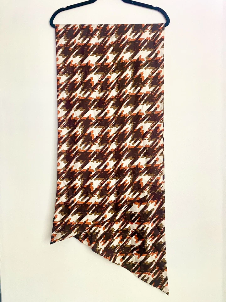 Banana Republic 100% Seda Mantón Envolvente Estola Bufanda Larga Otoño Naranja Marrón Foto 2 de 4