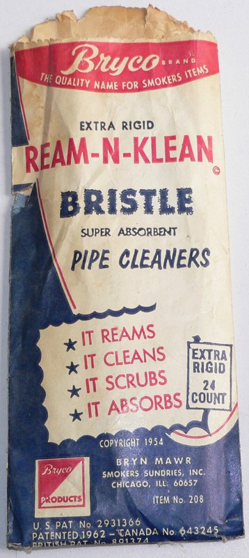 pipe cleaners Vintage Original Package Bryco Ream-N-Klean Bristle smokers' qty 5