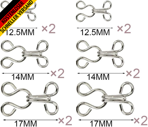 Nähen Haken Und Augen Verschluss, 12 Set Bh-Haken-Ösen-Verschluss, Unterwäsche H - Bild 2 von 5