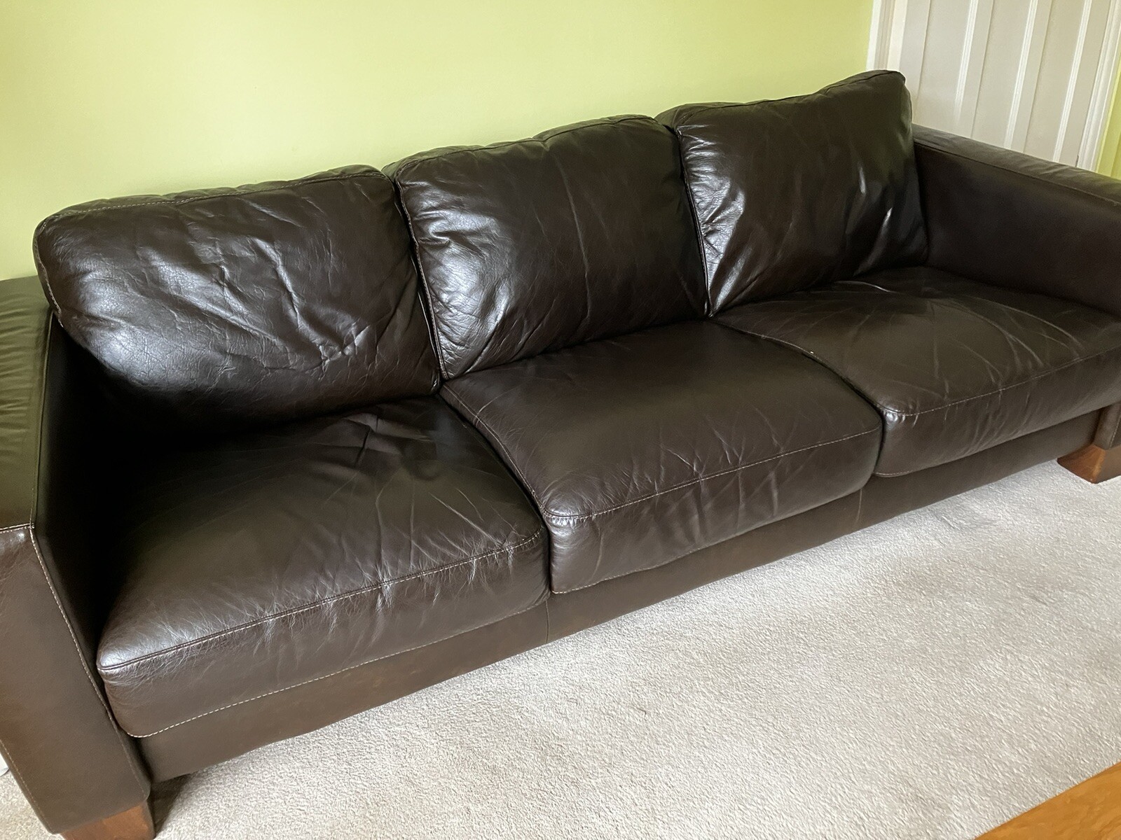2 and 3 seater brown leather sofas eBay