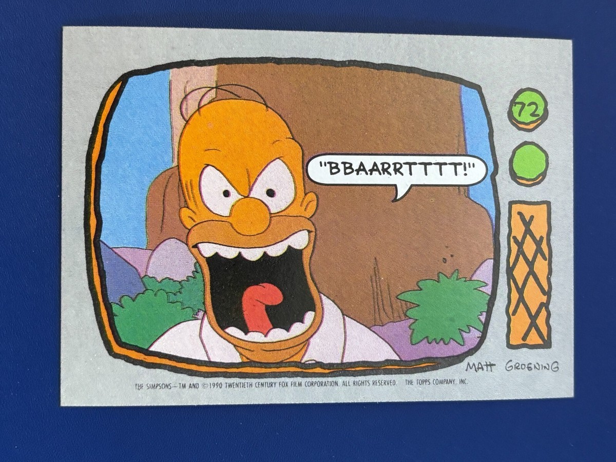 1990 Topps The Simpsons Base Card #72 Bbaarrtttt! Homer Simpson | eBay