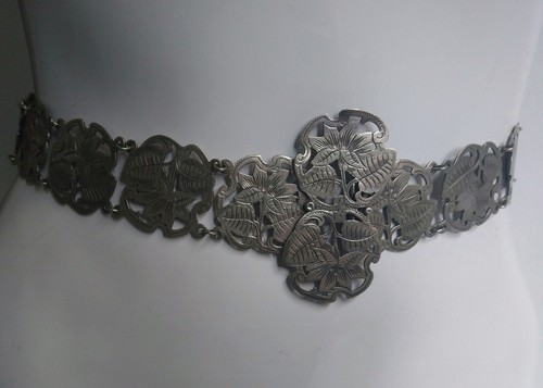 Edwardian Nurse Belt Silver Plated EP Art Nouveau 28" Waist - Picture 9 of 15
