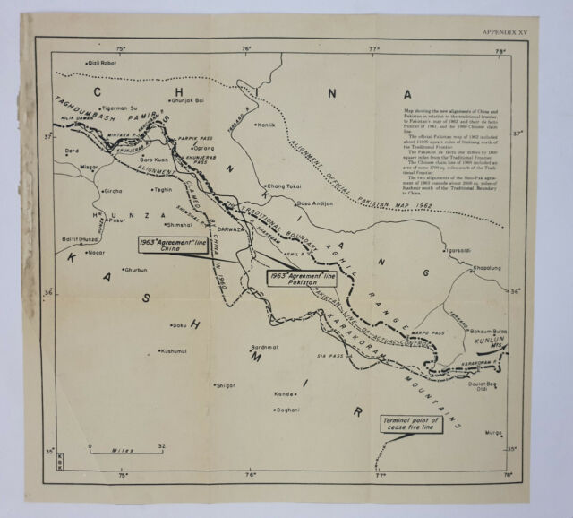 1960's New Alignments of China Traditional Frontiers map 13.75in x 1 1960's New Alignments of China Traditional Frontiers map 13.75in x 1