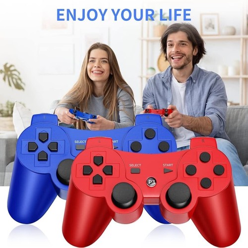 2x Wireless Bluetooth Video Game Controller Pad For PS3 Playstation 3,Black - Picture 6 of 7