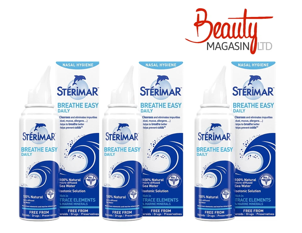 Sterimar Breathe Easy Daily Nasal Hygiene Isotonic Solution Spray - 100ml X 3
