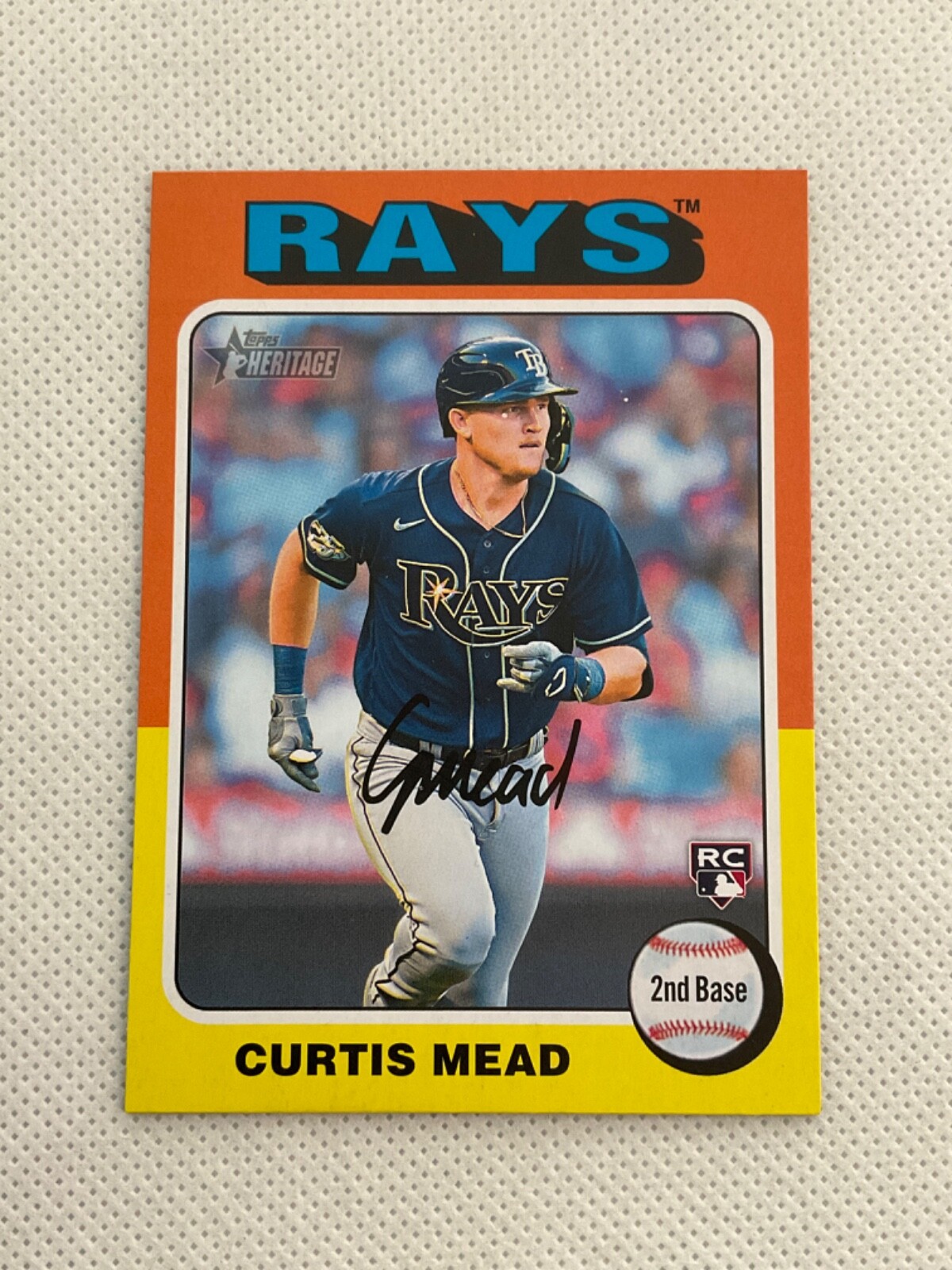 CURTIS MEAD 2024 Topps Heritage TEAM COLOR SWAP SP Variation RC RAYS #176