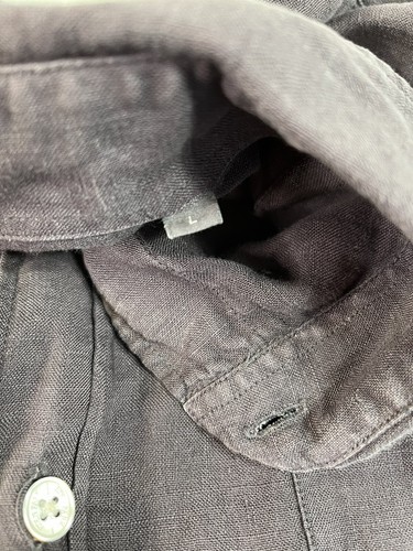Eden Park 100% Linen Long Sleeve Button Down Shirt Mens SZ LRG 44”c. Drk Gray EC - Picture 6 of 11