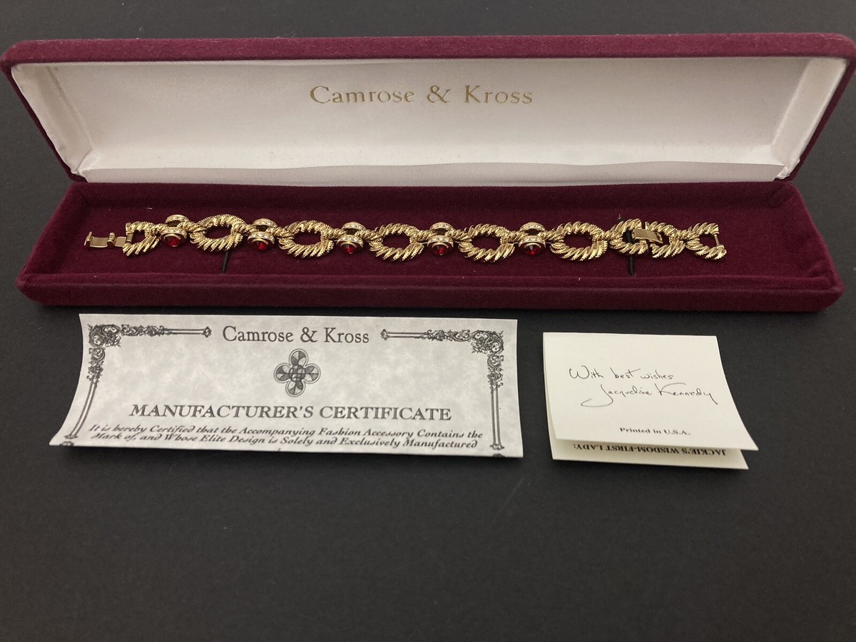 Camrose & Kross Bracelet Jacqueline Kennedy Jewelry w/ Case & COA 